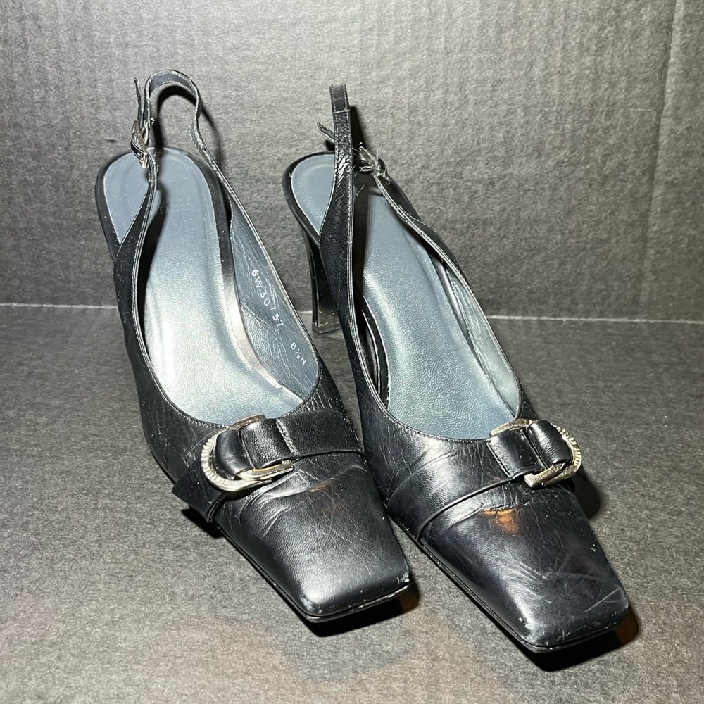 Stuart Weitzman Black Slingback Heels